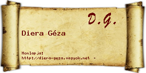 Diera Géza névjegykártya