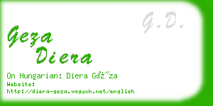 geza diera business card